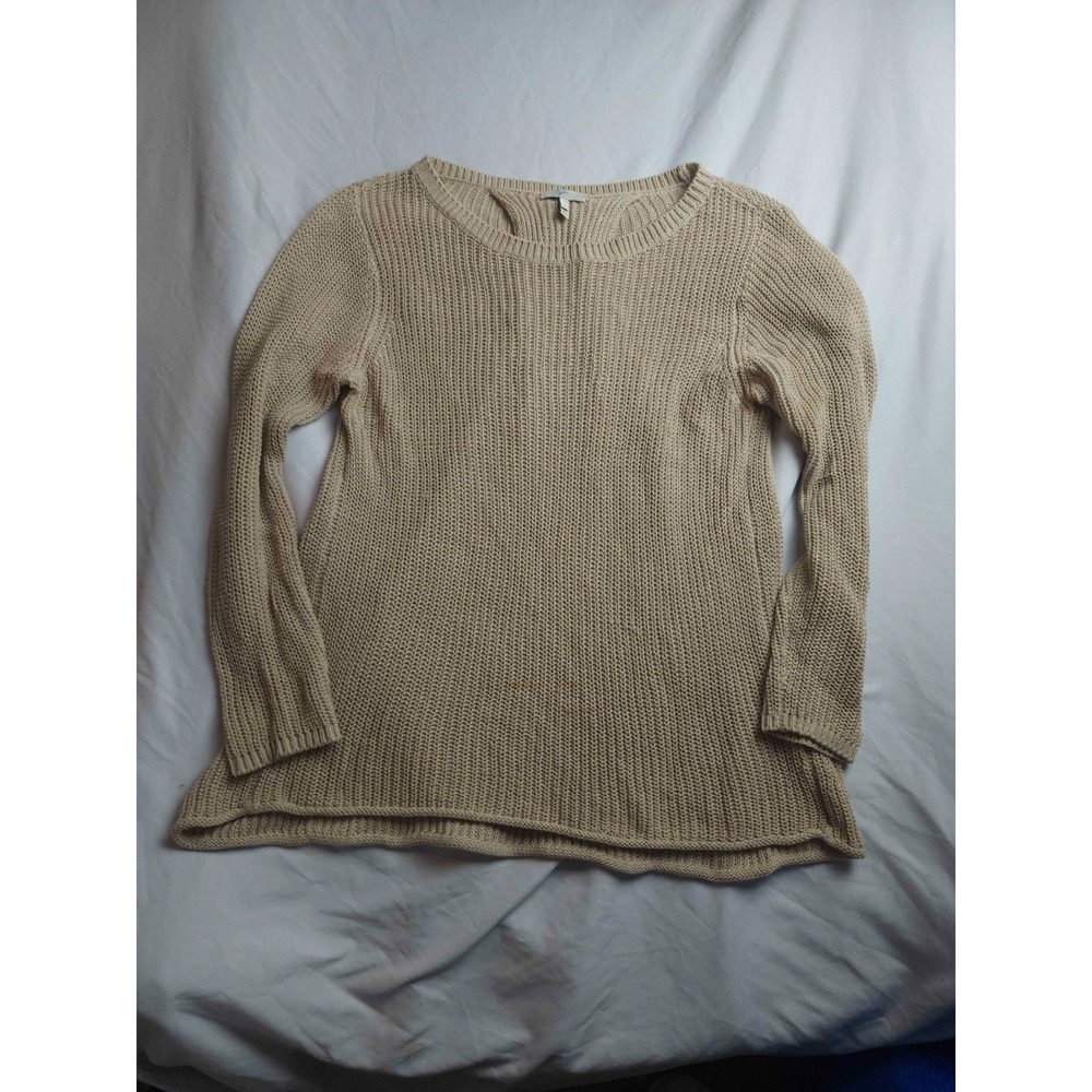 Joie Sweater Womens Small Tan Brown Knit Crew Neck Pullover Long Sleeve Cozycore